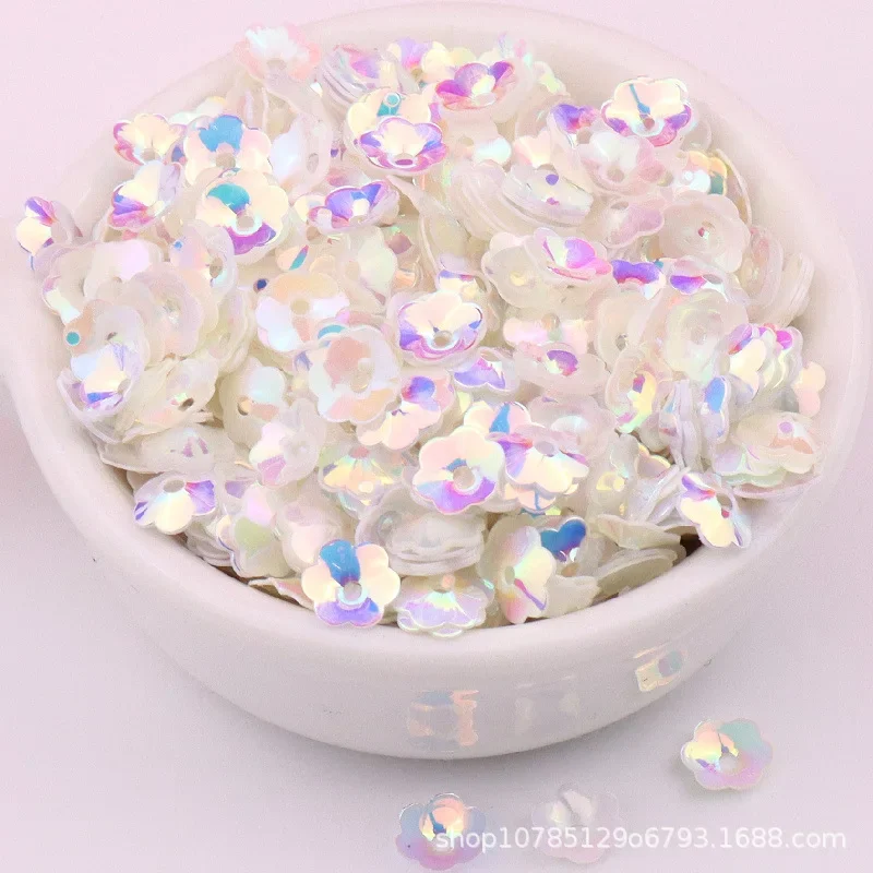 10g/Pack 6mm 8mm Concave Plum Flower Sequins Christmas Decoration Crafts Paillettes DIY Ornament Sewing Lentejuelas Accessories