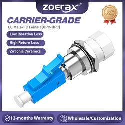 ZoeRax LC/UPC male to FC/UPC Female Adapter Simplex Hybrid Optical Fiber Connector for Visual Fault Optical Locator Jumper