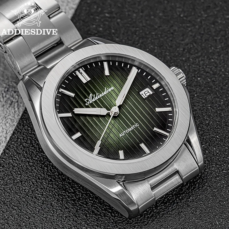 ADDIESDIVE Watch New AD2080 Sapphire Green Gradient Dial Luxury NH35A Automatic Watch Waterproof 200m Diver Watches reloj hombre