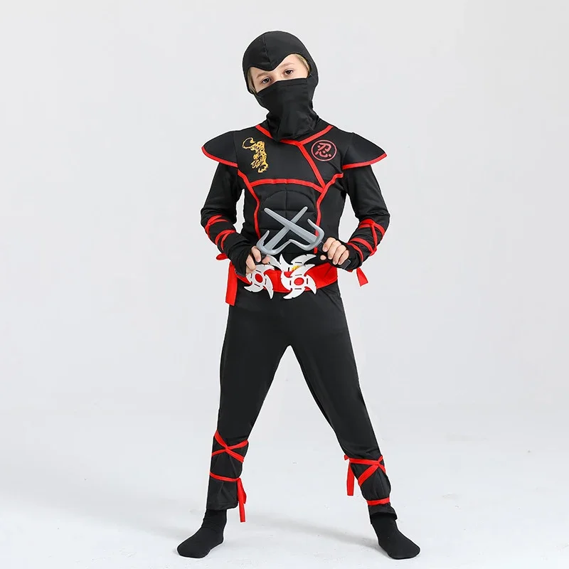 Boys Ninja Deluxe Costume for Boy with Weapon Accessories Girl Kung Fu Outfit Halloween Ideas Gifts