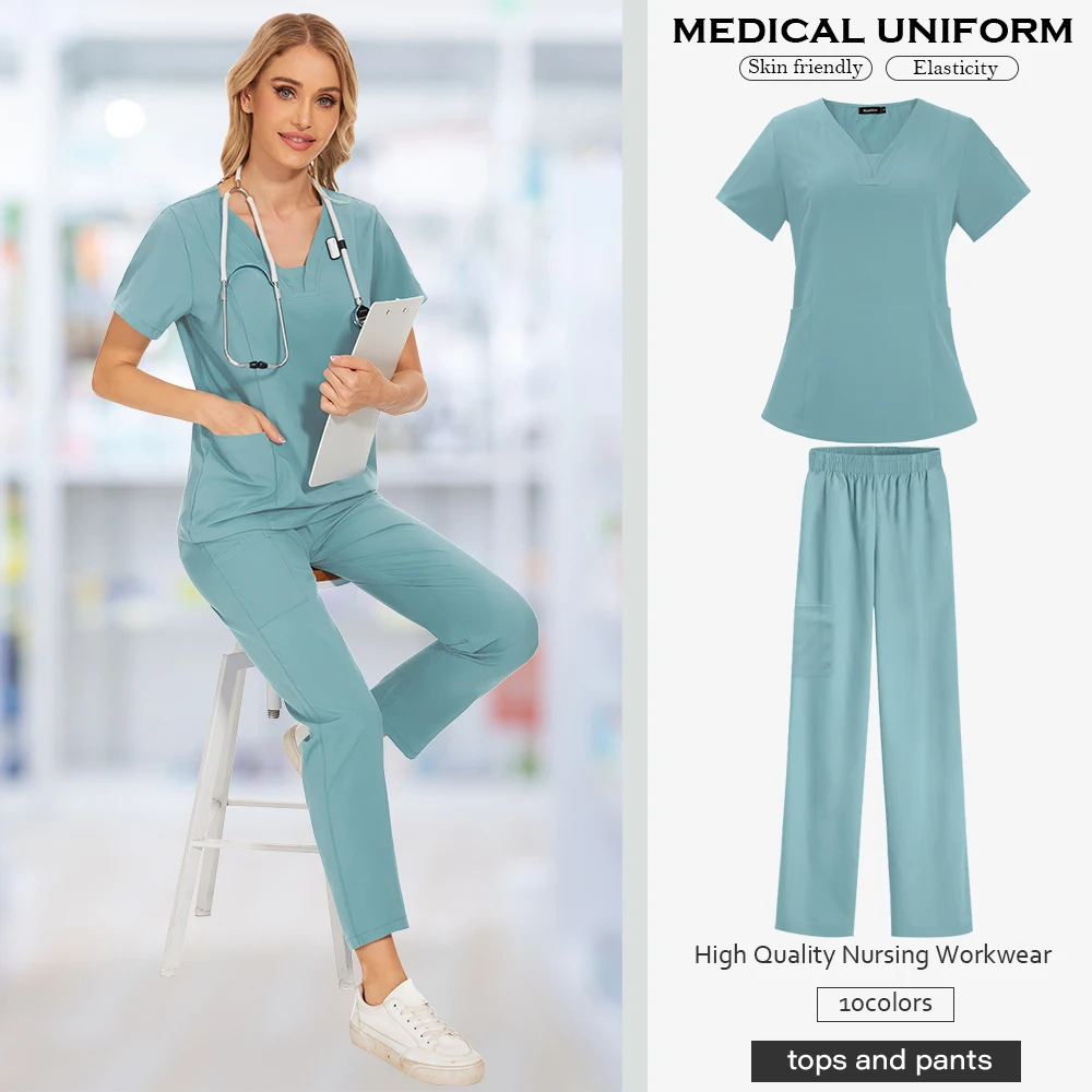 Verpleging Medische Scrub Nieuw Uniform Ziekenhuis Unisex Arts Verpleegkundige Werkkleding Lab Speciale Uniformen Medische Accessoires Werkkleding