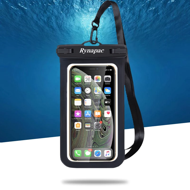 6.5 Inch Waterproof Phone Bag Diving Phone Case Holder Cover Touch Screen Takeaway Rider Seaside Swimming Pool Cellphone Pouch