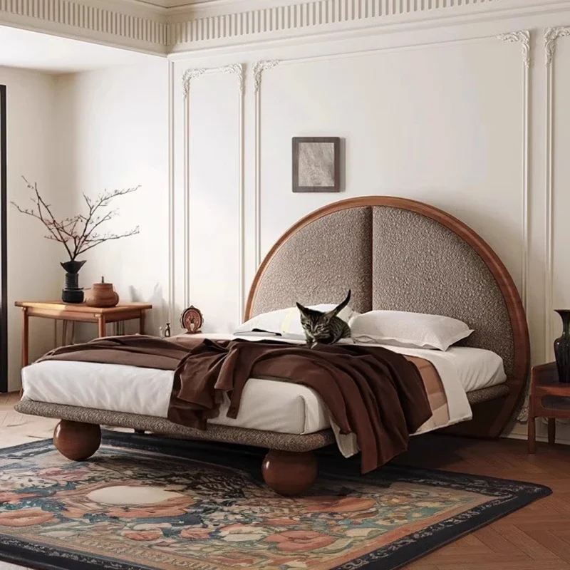 Frame King Size Double Bed Soft Nature Wood Modern Design Double Bed Bedroom Small Muebles Para Dormitorio Nordic Furniture