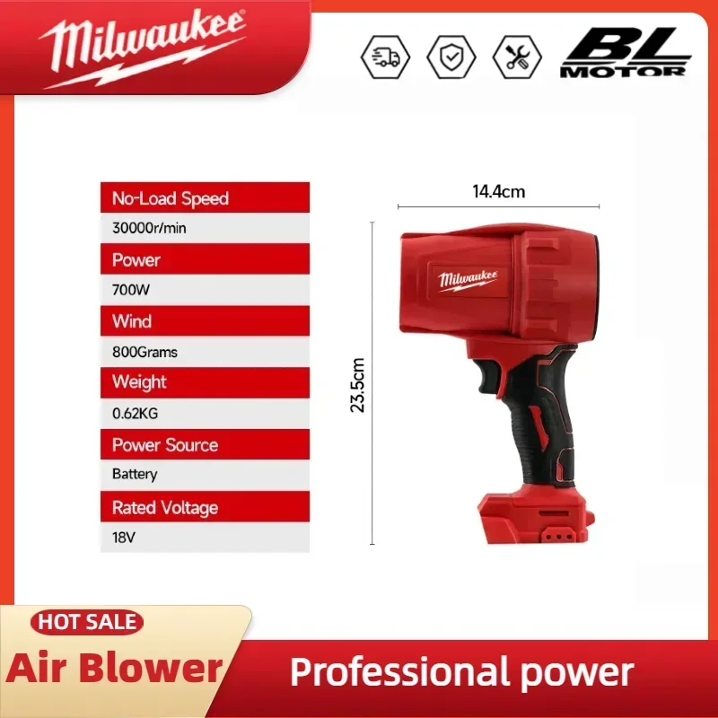 

New Turbo Powerful Air Blower Milwaukee M18 18V - BMS Protected Battery, Powerful for Car Interior Cleaning,PC Dusting & Drying