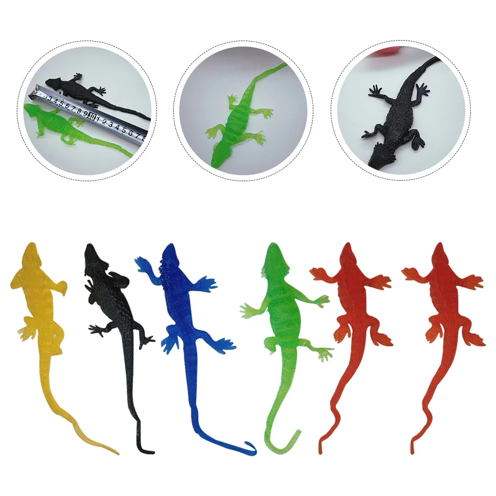 

12 Pcs Sticky Lizard Toy Kids Sensory Toys Children's Portable Stress Soft Rubber Stretchy Interesting Shaped