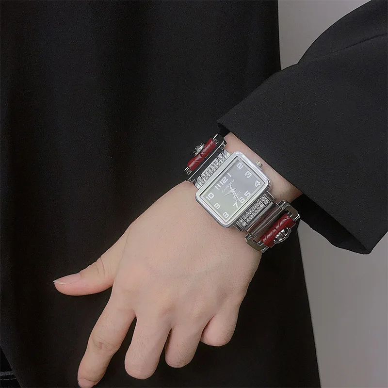 Fashionable And Simple Rectangular Watches For Men And Women's Carnival, Luxurious Copper Alloy Jewelry And Accessory Gifts