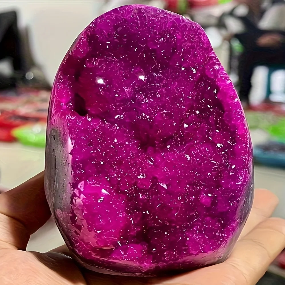 AAA+ Bohemian Style Rose Red Crystal Cluster — The perfect home decor piece, holiday gift, and ideal choice for crystal lovers.