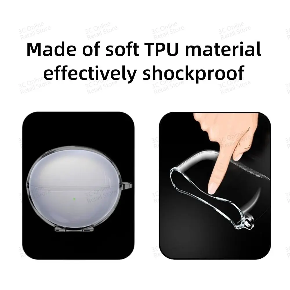 جراب واقي شفاف لسماعة أذن هواوي ، مشبك مجاني ، مضاد للخدش ، مقاوم للصدمات ، غطاء لين من البولي يورثين الحراري ، ملحق مشبك مجاني
