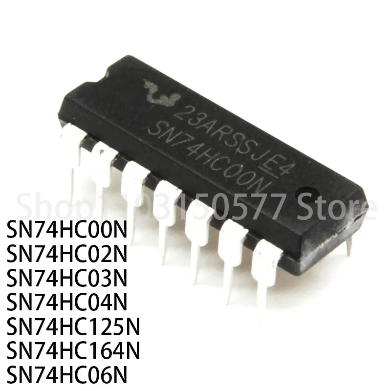 1 parte, SN74HC00N, SN74HC02N, SN74HC03N, SN74HC04N, SN74HC125N, SN74HC164N, SN74HC06N-DIP14