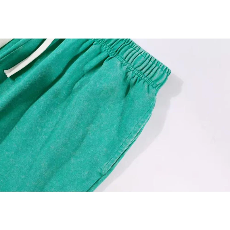 Mens 100% Cotton Batik Washed Shorts Summer High Street Casual Board Short 290g Solid Plus Size Luxury Punk Short Pants - Image 4