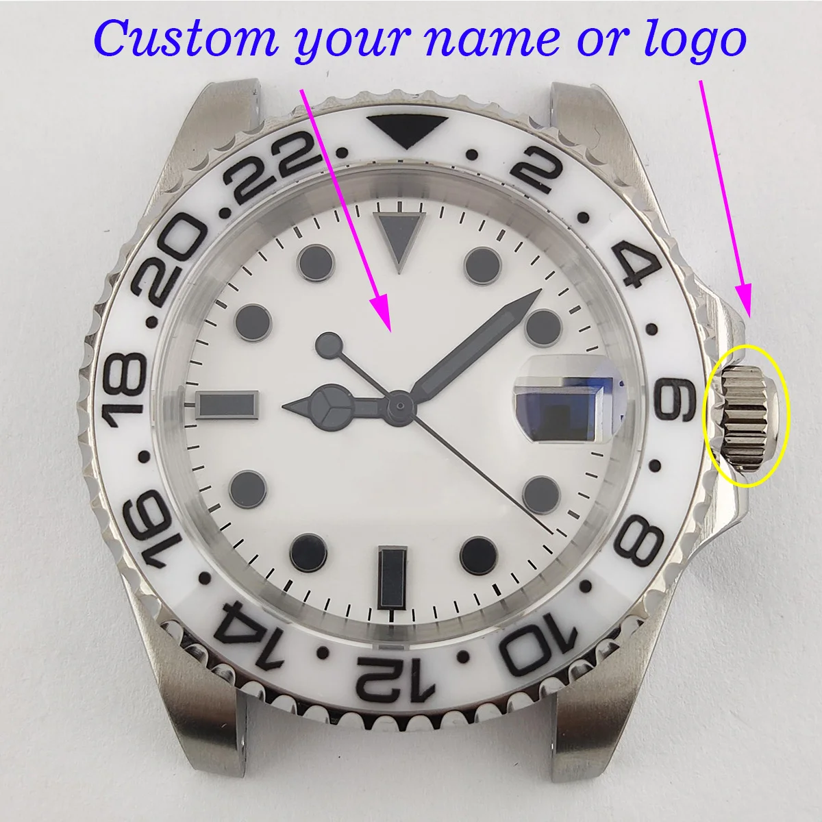 40mm NH35 Case custom logo Sapphire Glass nh35 Watch case nh36 case Watch dial part l nh35 Movement nh35 dial watch accessories3