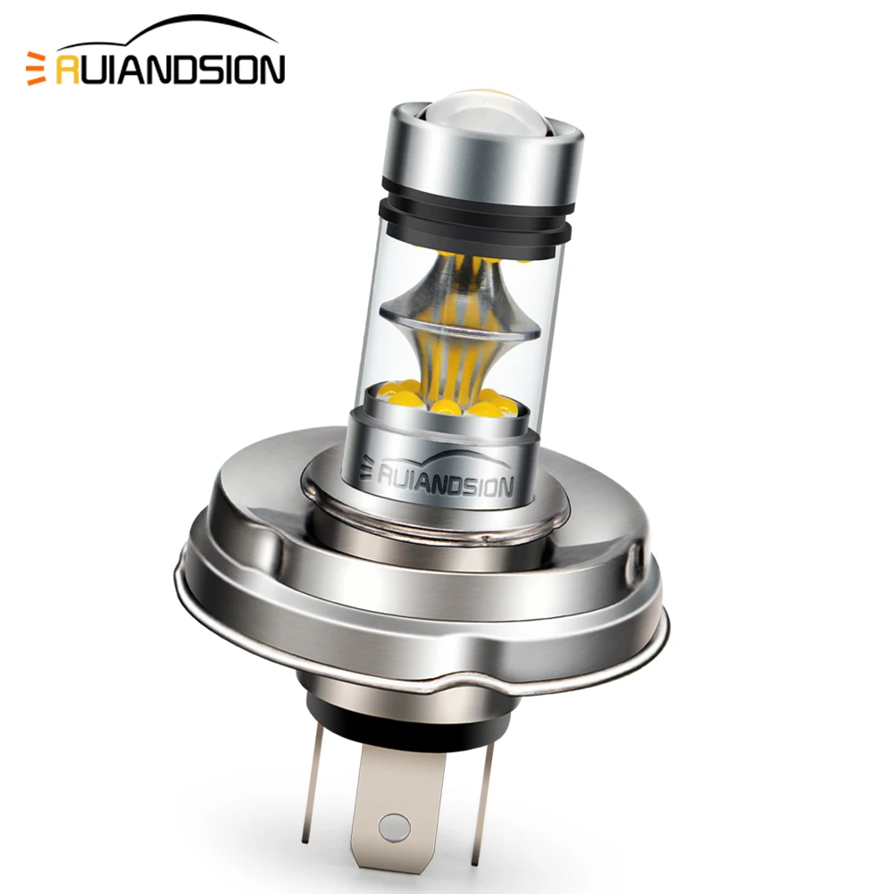 Ruiandsion 2Pcs P45T 20XBD LED For BMW GS1200 KTM 1290 Motorcycle Headlight DC 10-30V Fog Night Riding White/Yellow Light