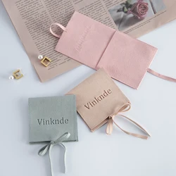 100pcs Microfiber Velvet Jewelry Gift Bags Personalised Logo Wedding Favors Candy Goodie bag Keychain Packaging Organizer Pouch