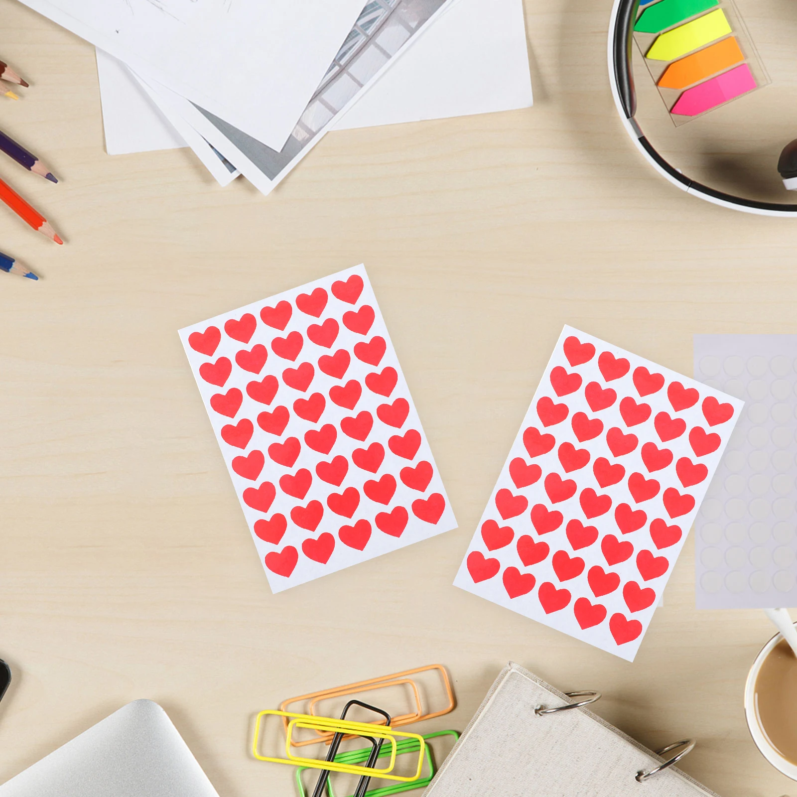 

8 Sheets Reward Stickers for Kids Decorative Heart Adhesive Classroom Supplies Small Teacher Crafts