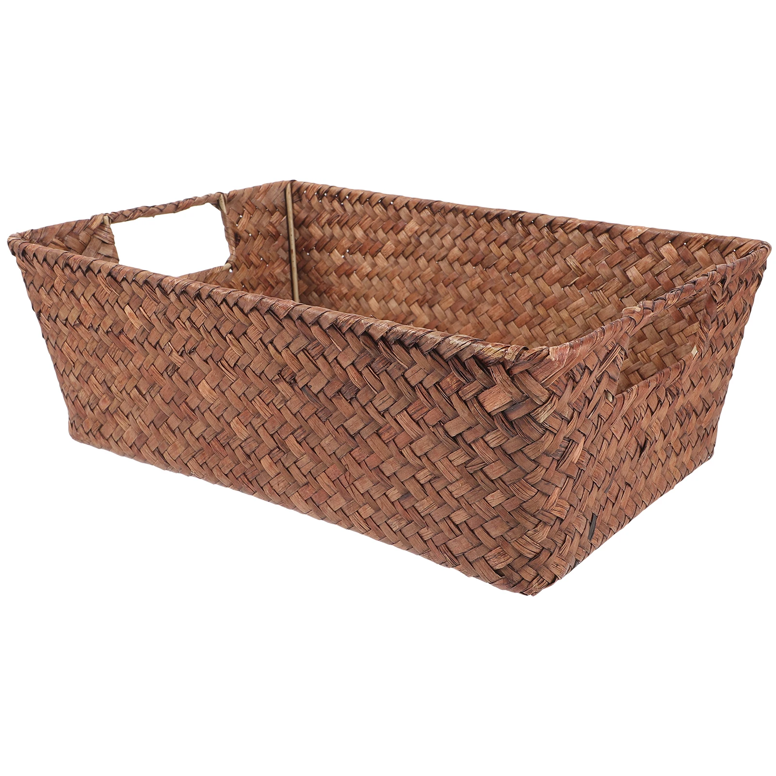 

Organizing Straw Desktop Storage Basket Baskets for Shelves Seagrass Seaweed Rectangular Woven