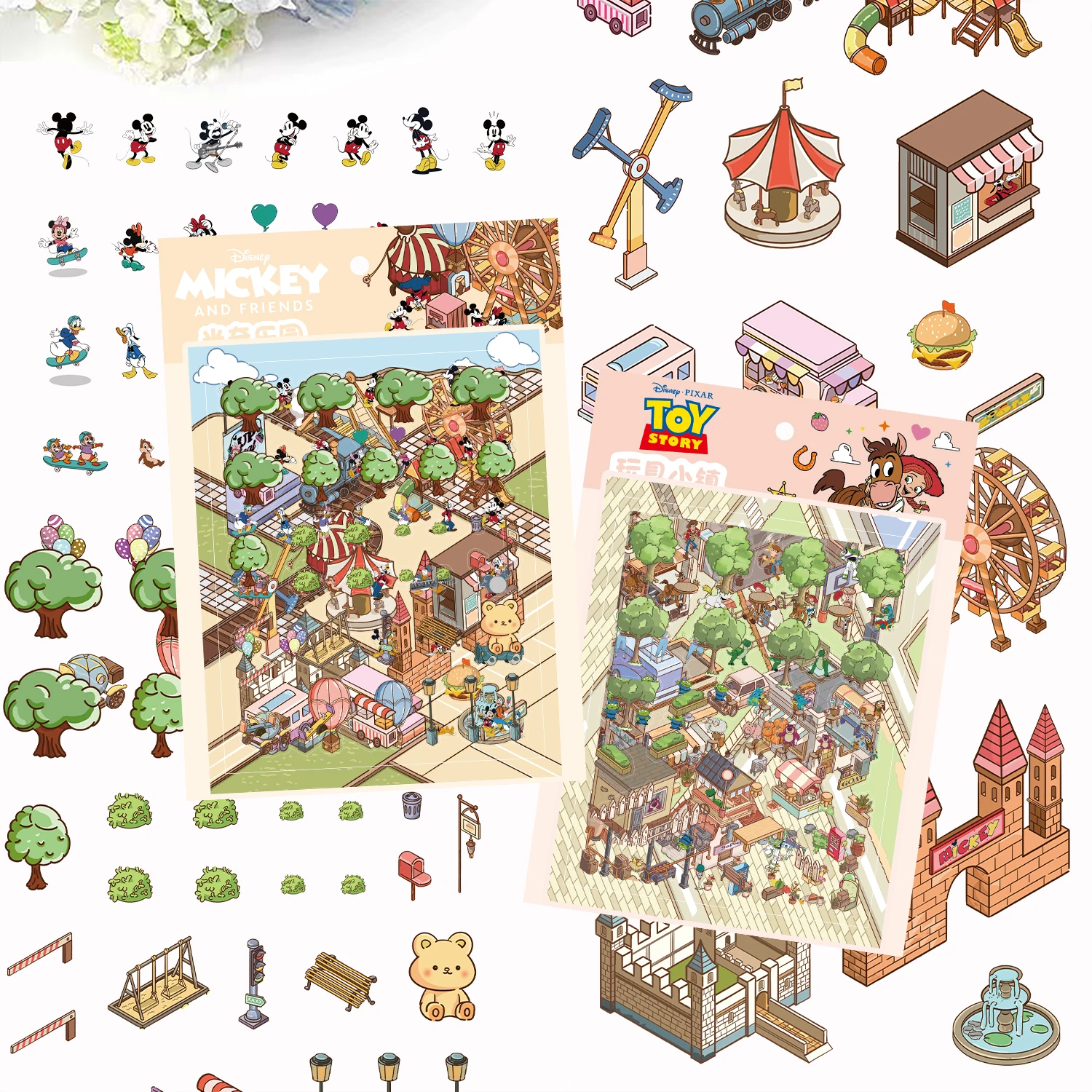 Mickey Park Disney Landschaft Aufkleber Landschaftsbau Aufkleber DIY Hütte Szene Stapeln und Einfügen Hand Konto Geschenk für Kinder Kind
