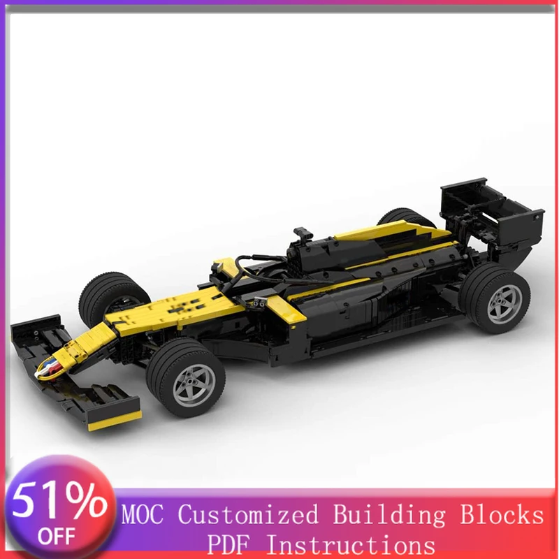 

2198 PCS Racing RS20 1:8 Scale MOC Customize Modular Building Block Kids Educational Simple Technology DIY Boy Holiday Toy Gifts