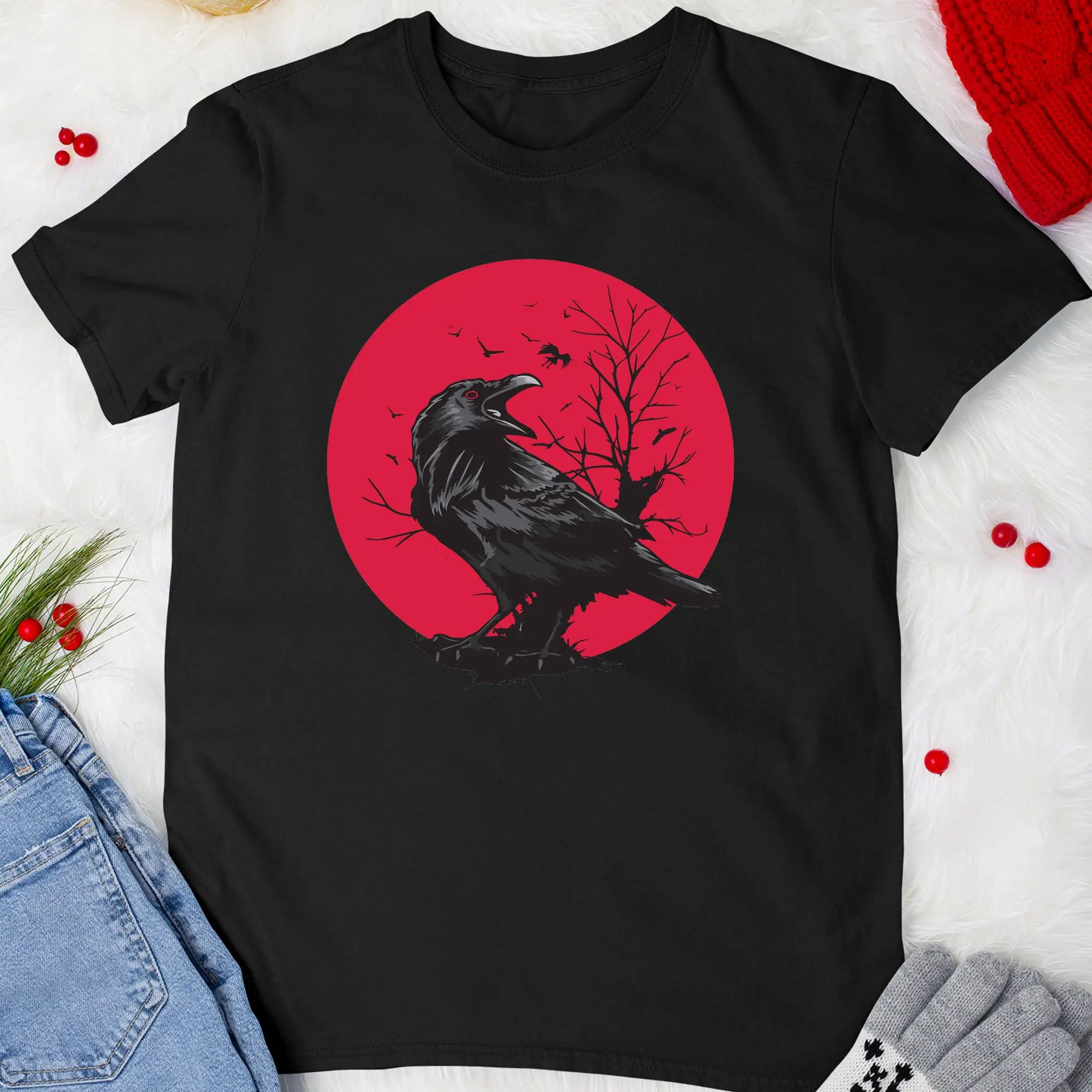 Raven Lover T Shirt Black Crow Bird Occult Halloween Gothic Aesthetic For