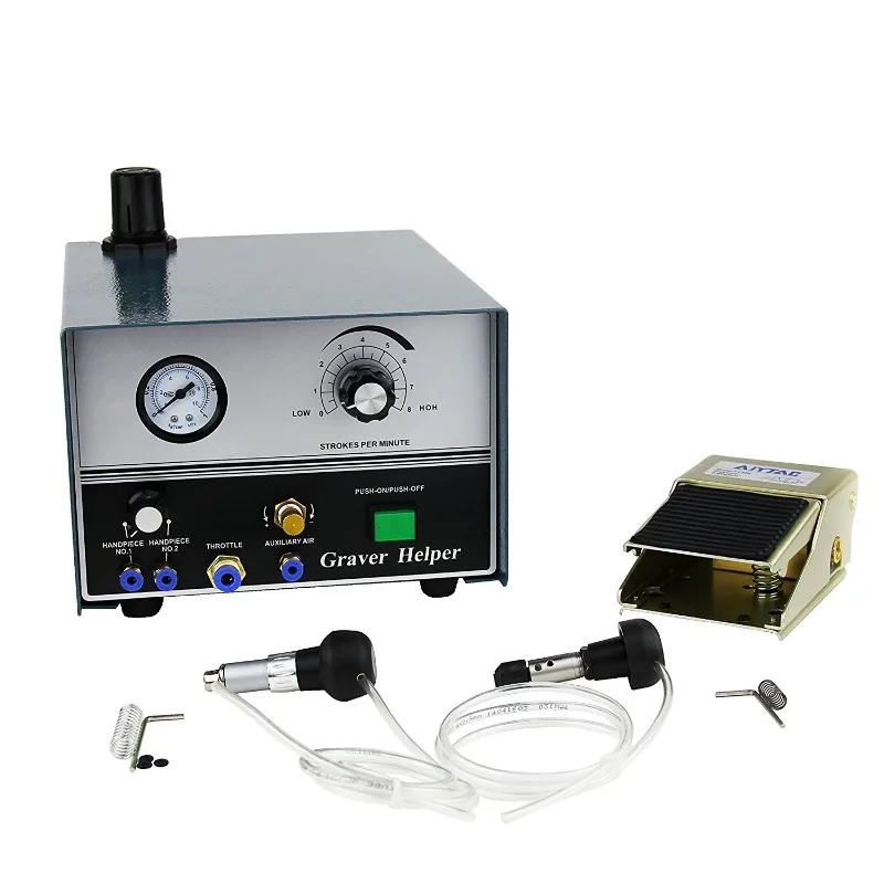 

Double head pneumatic engraving machine, pneumatic reel bead edge