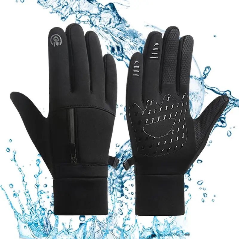 

Windproof Touchscreens Gloves Waterproof Touchscreen Snow Mittens With Pocket Riding Snowboard Gloves Warm Anti-Slip Girls