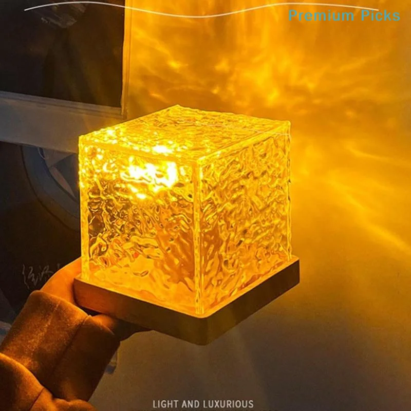 portableRGB Water Ripple Wave Dynamic Projection Lamp Remote Control Atmosphere Night Light for Indoor Outdoor Party Decoration