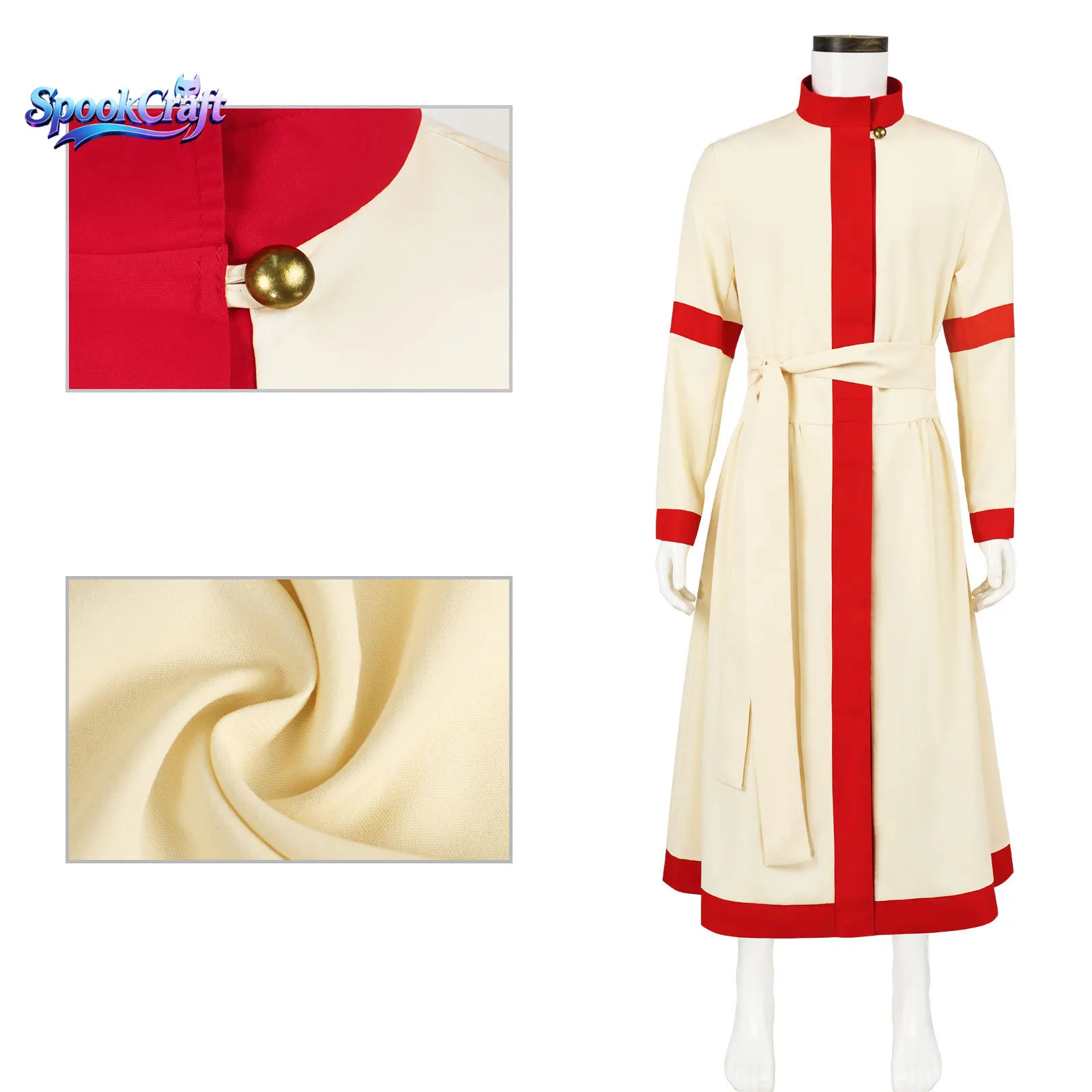 New Medieval Kaftan Robe Priest Cosplay Long Cloak Halloween Stage Performance Costume For Men Women