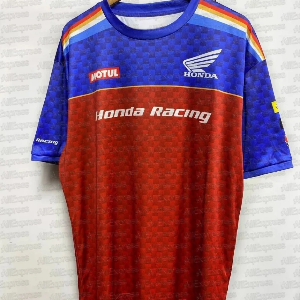 

Футболка Honda Team Racing для любителей мотоциклов, дышащая, впитывающая пот, лето 2025 года, горячая велосипедная спортивная одежда для мужчин