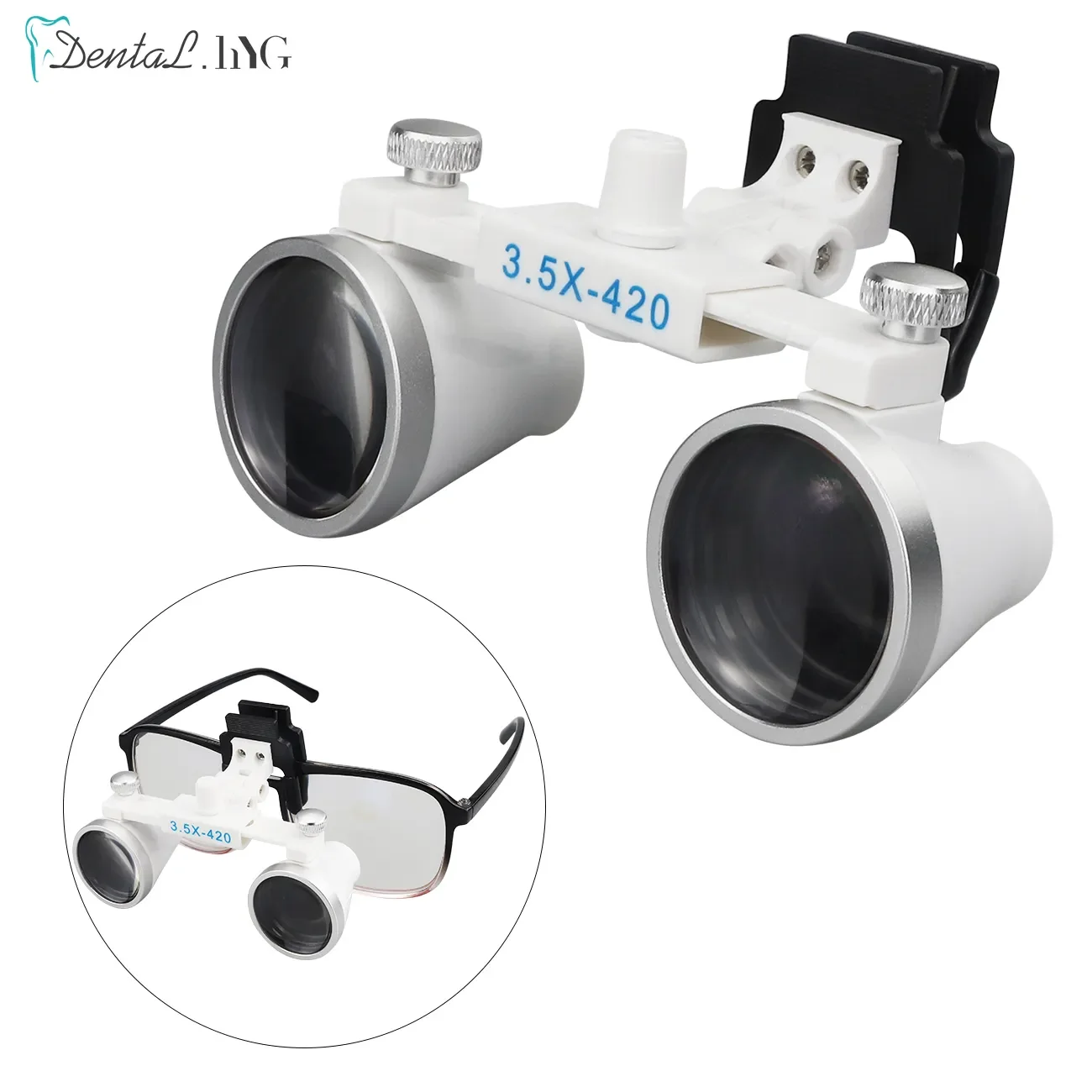 Binocular Dental Loupes 2.5X 3.5X Coated Optical Lens with Clip Magnifying Glass Galilean Dental Magnifier Dentist Surgical