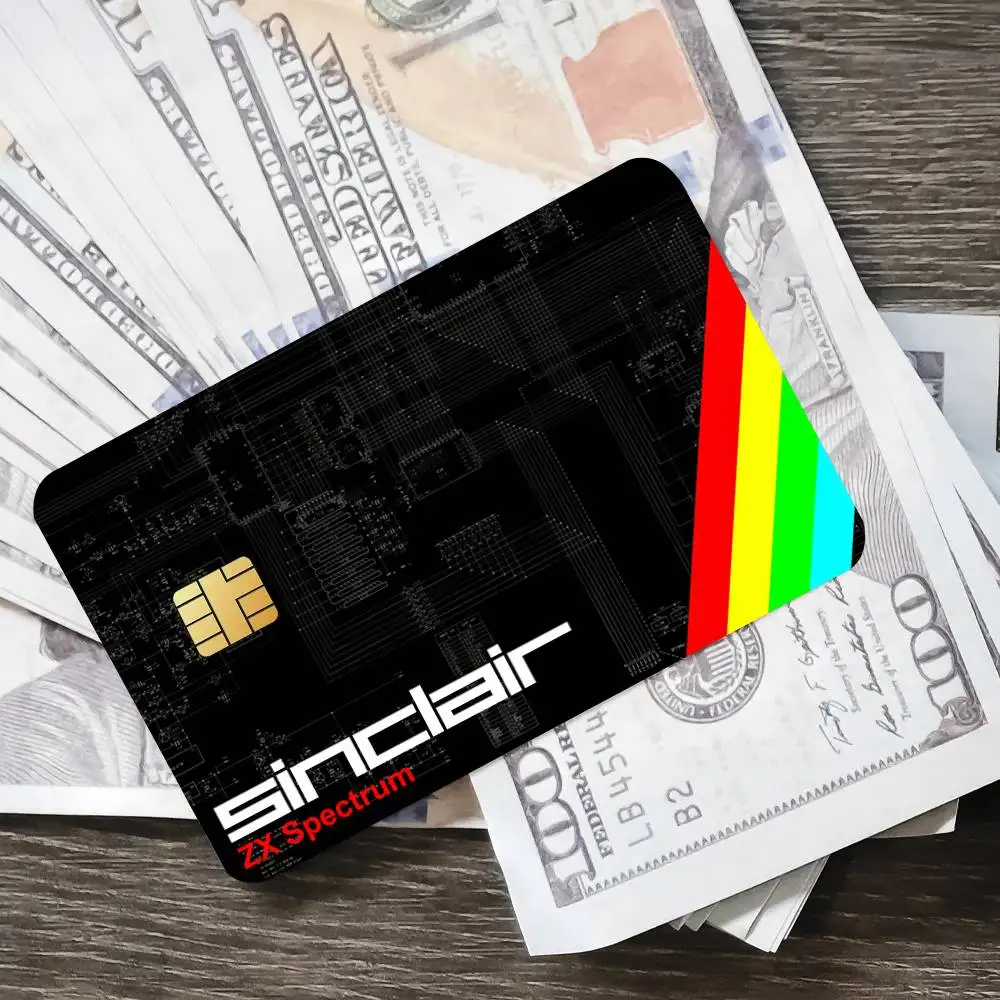 Retro Sinclair Zx Spectrum Cool Poster Credit Skin Cover Card Stickers 4PCS Film Bus Pass Front Decoration Bank Debit Waterproof