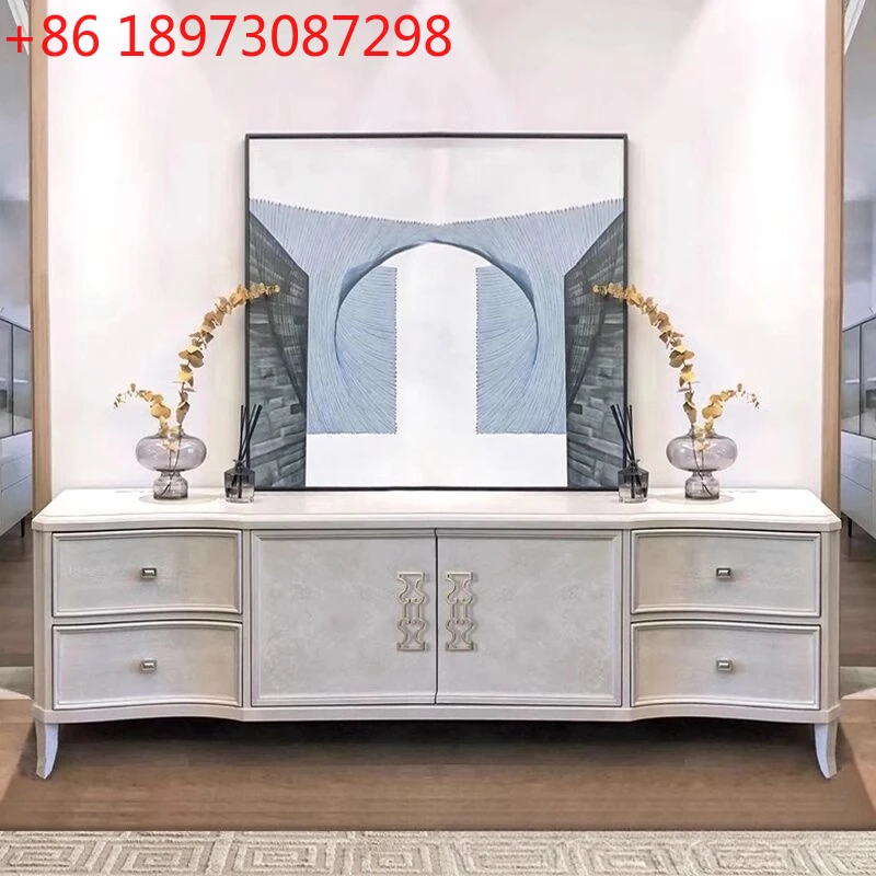 

Американский светлый роскошный шкаф для телевизора из цельного дерева, напольный шкаф во французском стиле ретро