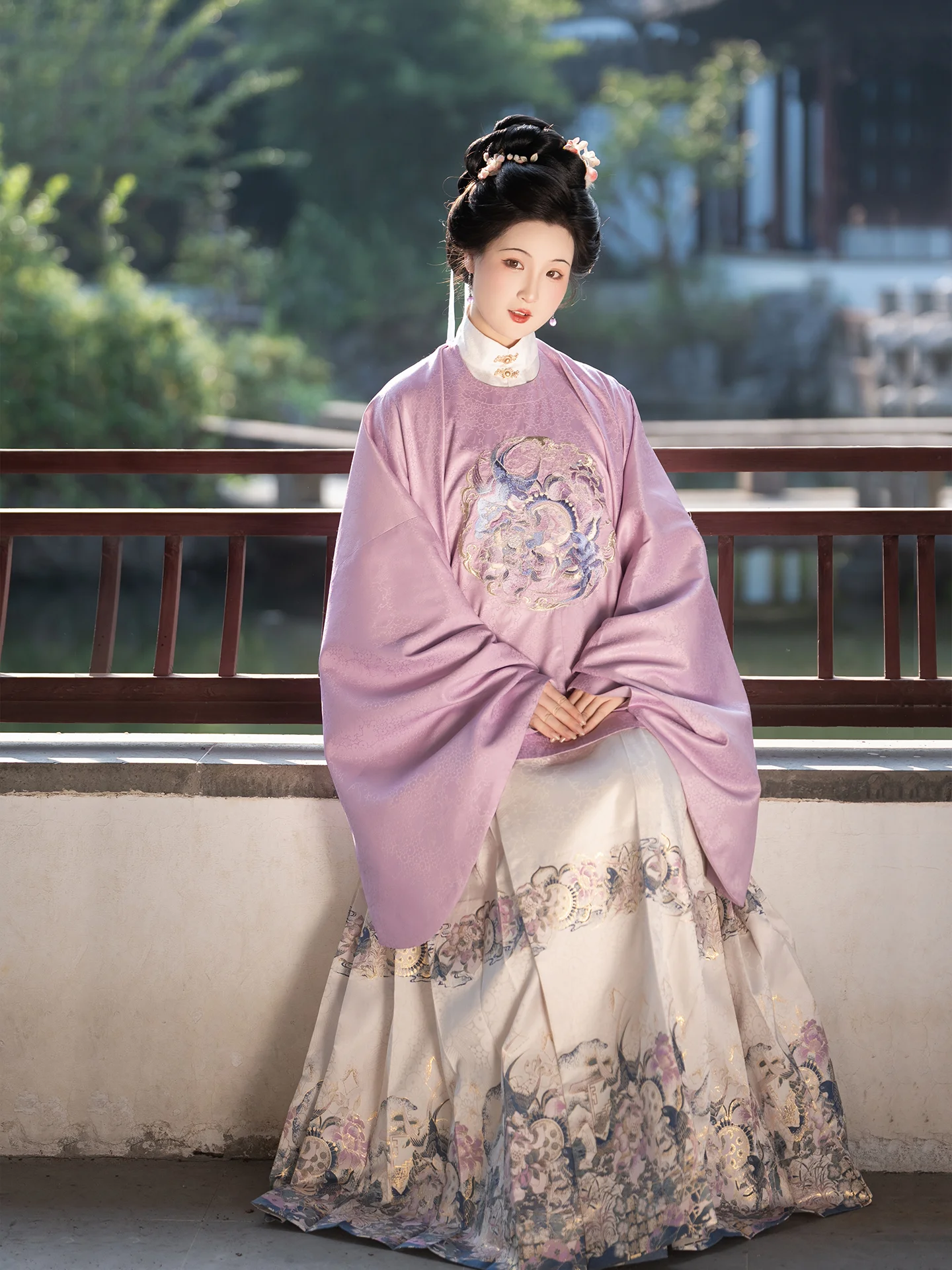 

Original Hanfu round Ne ort Coat k Patterned Tailed Skirt Women's Traditional Chinese Clothing Autumn Winter Fas...