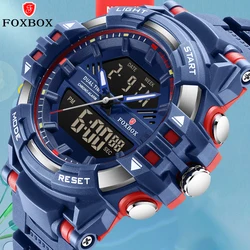 LIGE Top Brand Luxury Men Sport Watches Dual Time Digital Watch Quartz 50m Waterproof Watch Led Military Watch For Men Watches