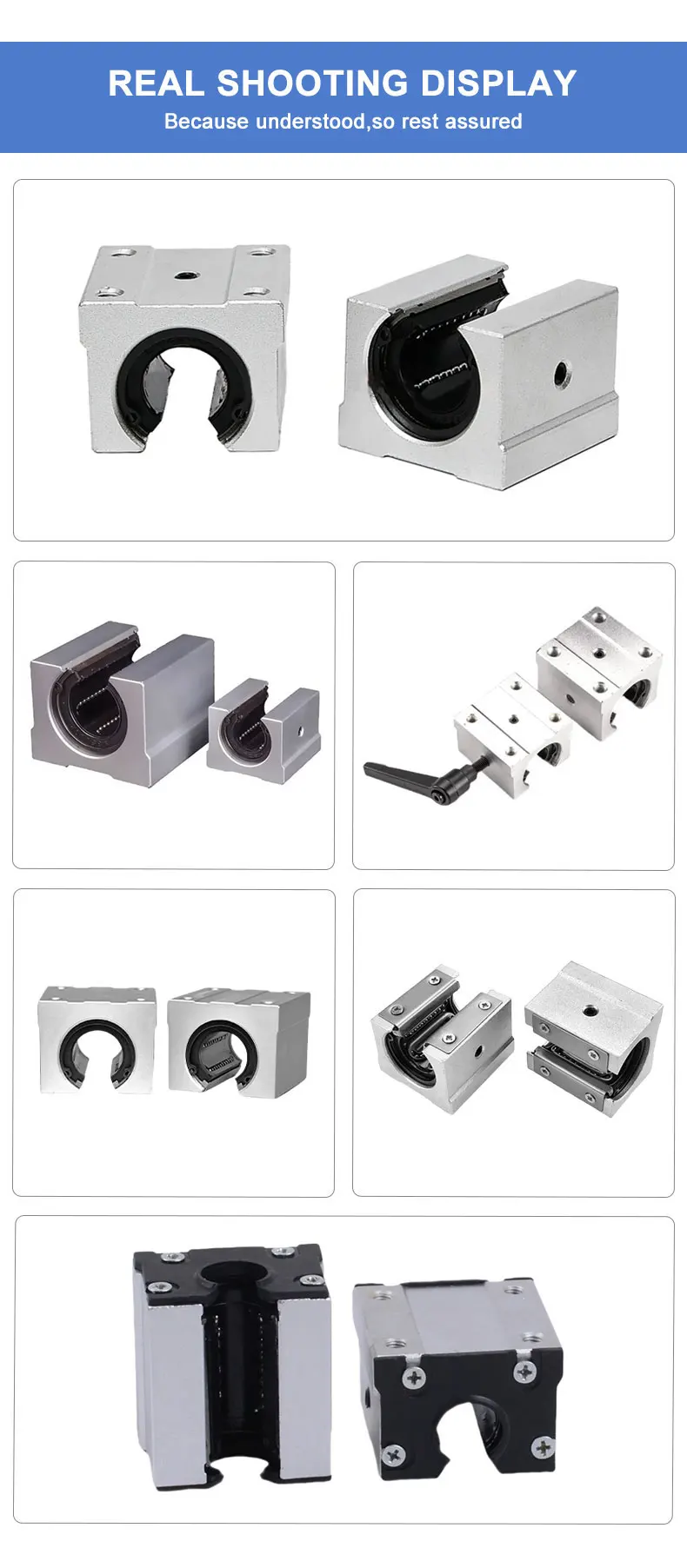 1 Stück SBR16/20UU Aluminiumblock 20mm Linearführungskugellager Gleitblock Passend für SBR20 Linearführungsschiene – Detail 17