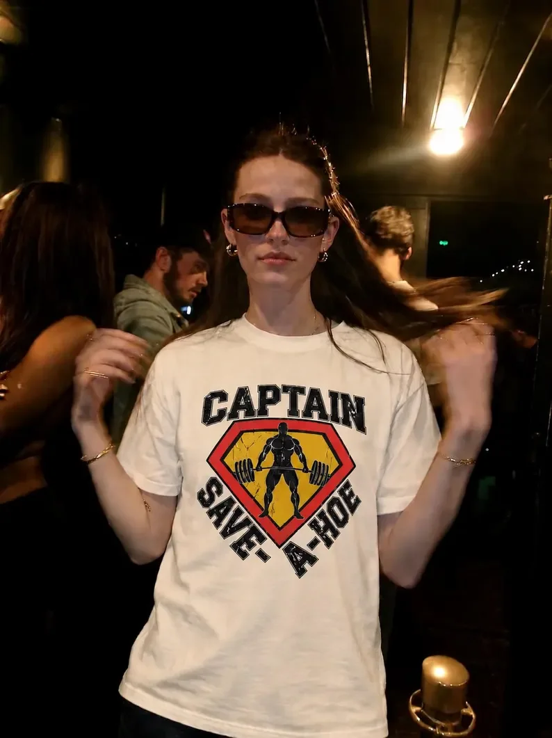 2026 Captain Save A Hoe Costume Halloween T-Shirt Beach Cotton Top Tees Men Women and Kids Short Sleeve Street Style Tops Ins