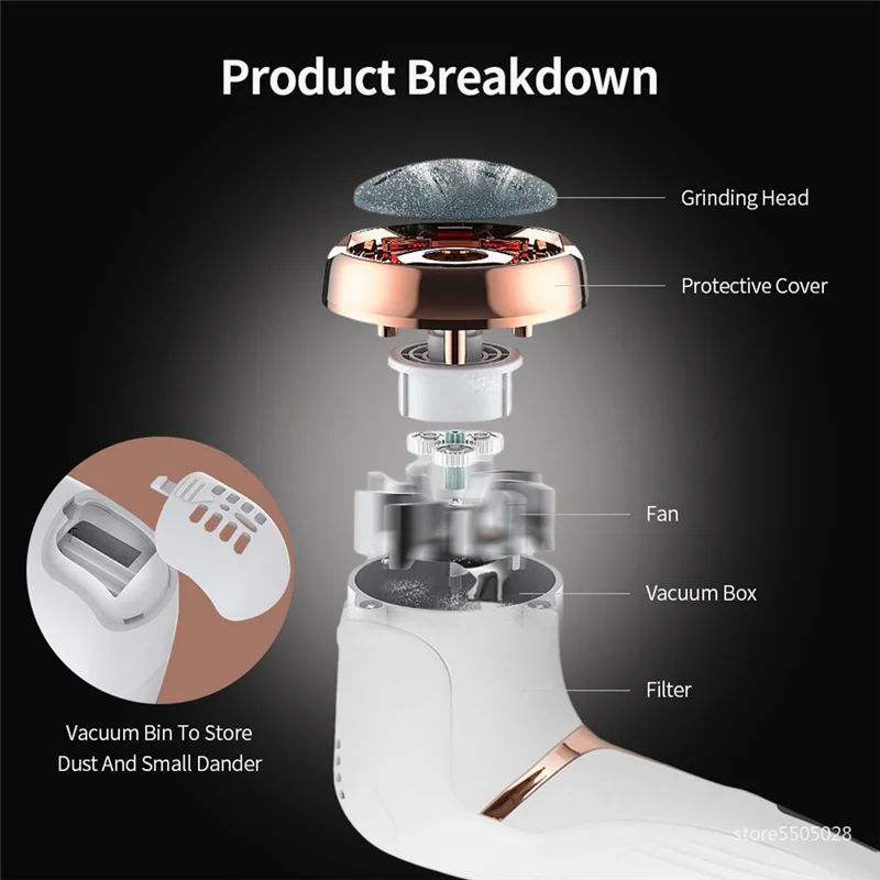 A99X-مزيل مسامير القدم الكهربائي للأقدام مجموعة باديكير محمولة قابلة للشحن مقاوم للماء ملف القدم العناية بالقدم مزيل الجلد الميت