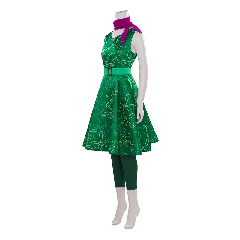 زي تنكري لفيلم Joy Disgust شعر مستعار Envy Joy فستان الأميرة وشاح بدلة الفتيات والنساء أزياء الهالوين للعب الأدوار