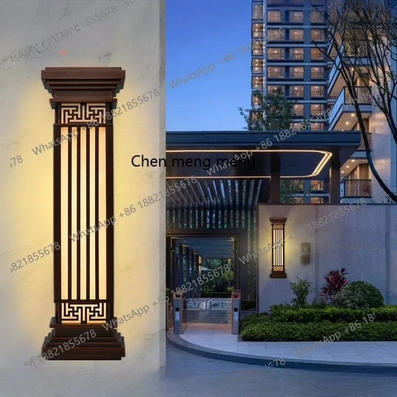 Yuanting outdoor wall lamp villa hotel community real estate aisle courtyard gate outdoor Chinese imitation marble wall lamp