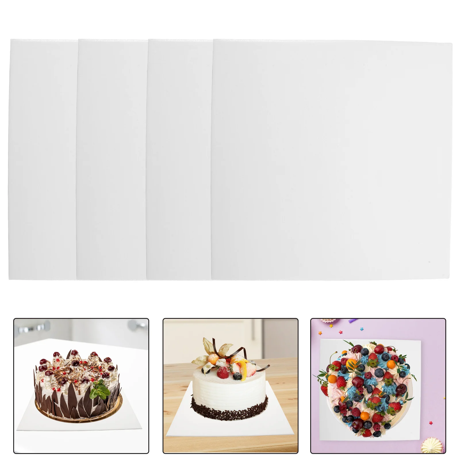 

4pcs Boards Inch Heavy Duty Paper Base For Birthday Mousse Cake Display Baking Supply Party Cake Trays