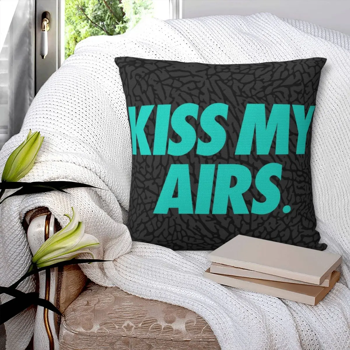 KISS MY AIRS Square Pillowcase Pillow Cover Polyester Cushion Zip Decorative Comfort Throw Pillow for Home Car