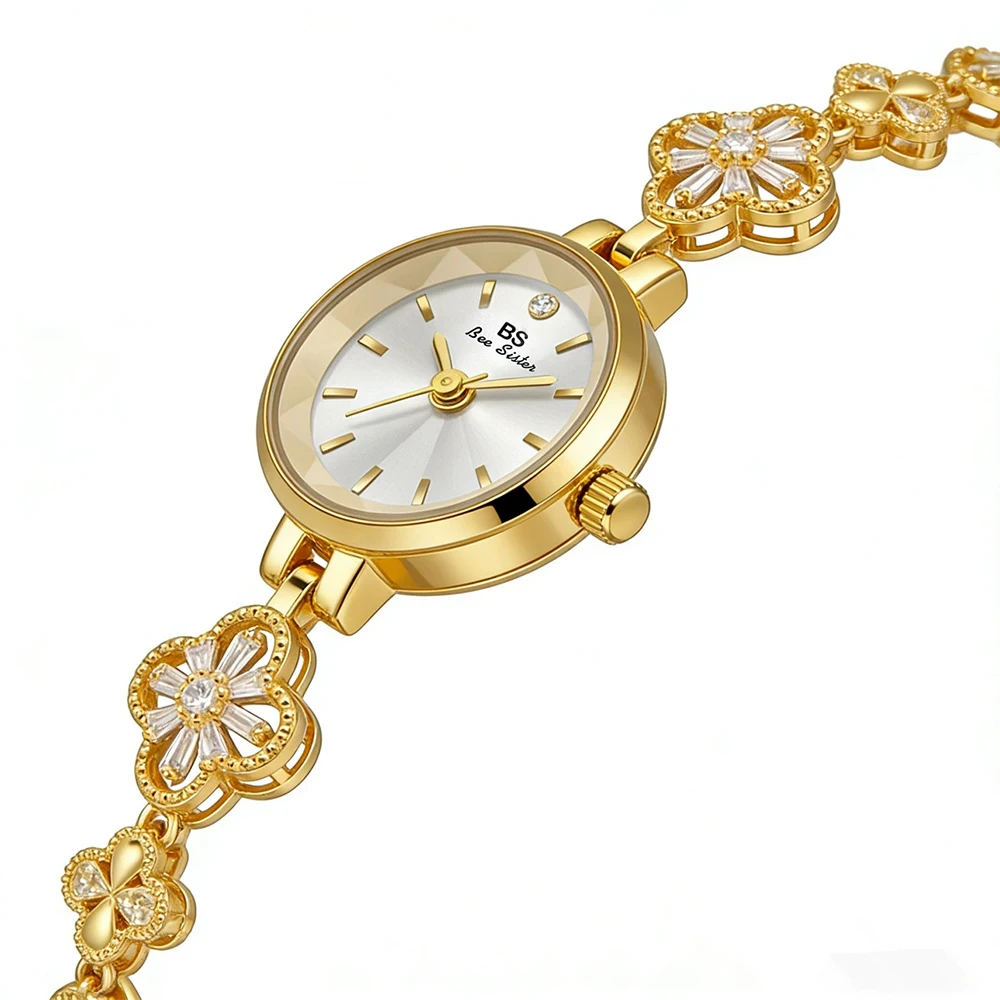 Bee Sister High-end Luxury Woman Watch Niche Gold Silver Chain Watch Elegant Wristwatches Quartz Ladies Watches