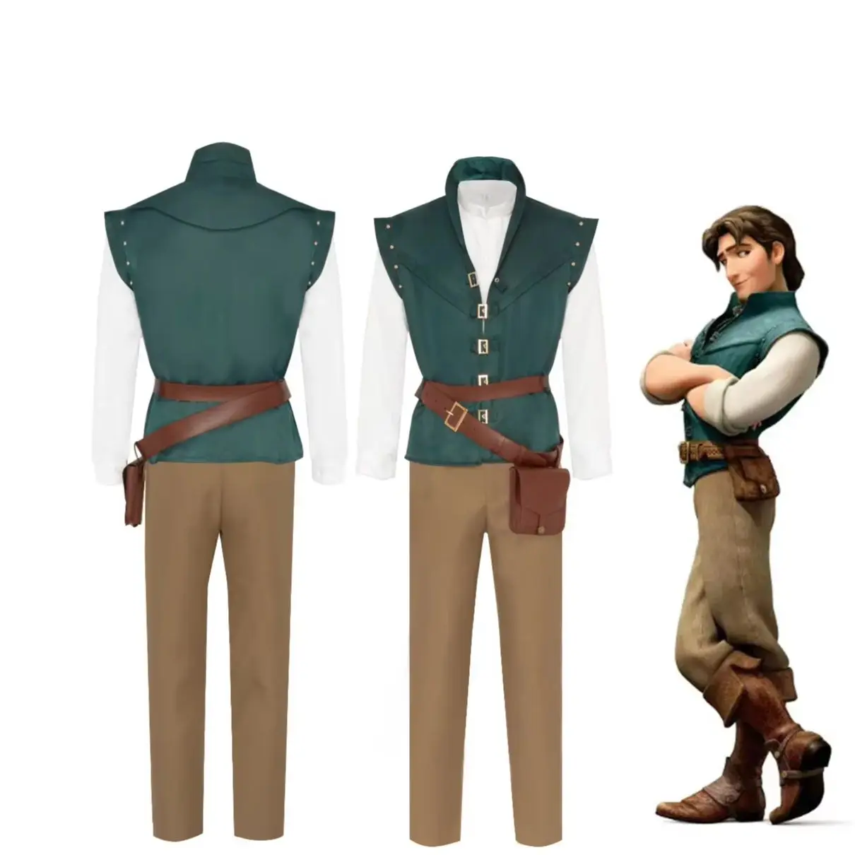 Flynn Rider Cosplay-Kostüm für Erwachsene, Karnevalsuniform, Halloween-Anime-Kostüme