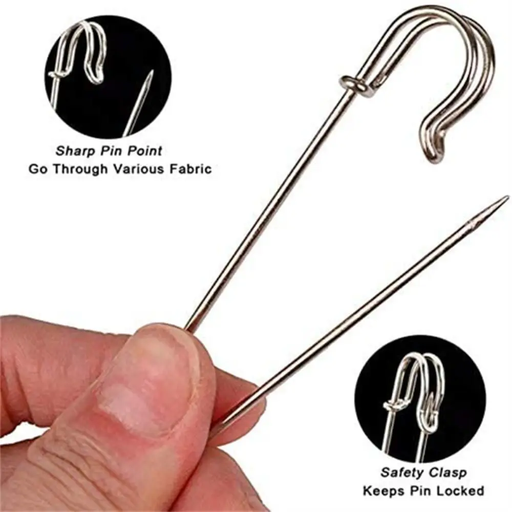 Stainless Steel Sewing Tools Jewelry Large Safety Pin Small Brooch Needles Safety Pins For 38/45/50/55/60/65/70/75/80/100mm