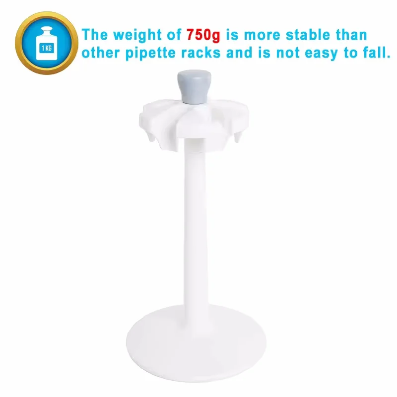 IKEME Laboratory Pipette Rack Round Rotating Pipette Holder For Placing 6 Pcs Adjustable Pipette Hot