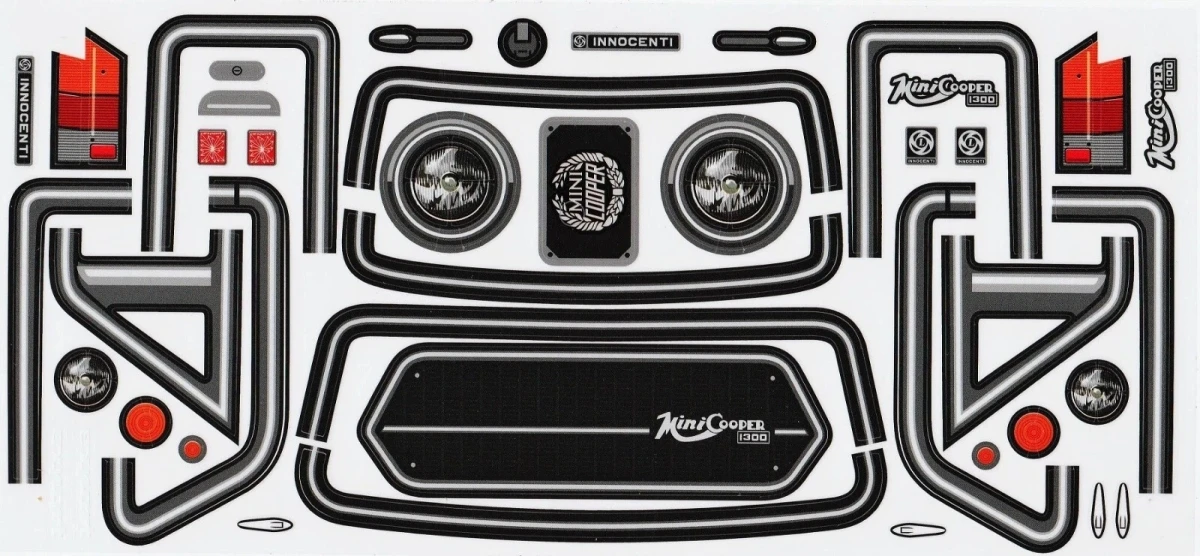 TC130 1/10 Mini Cooper 1300 RC Touring carrozzeria (190 mm) con foglio decalcomania