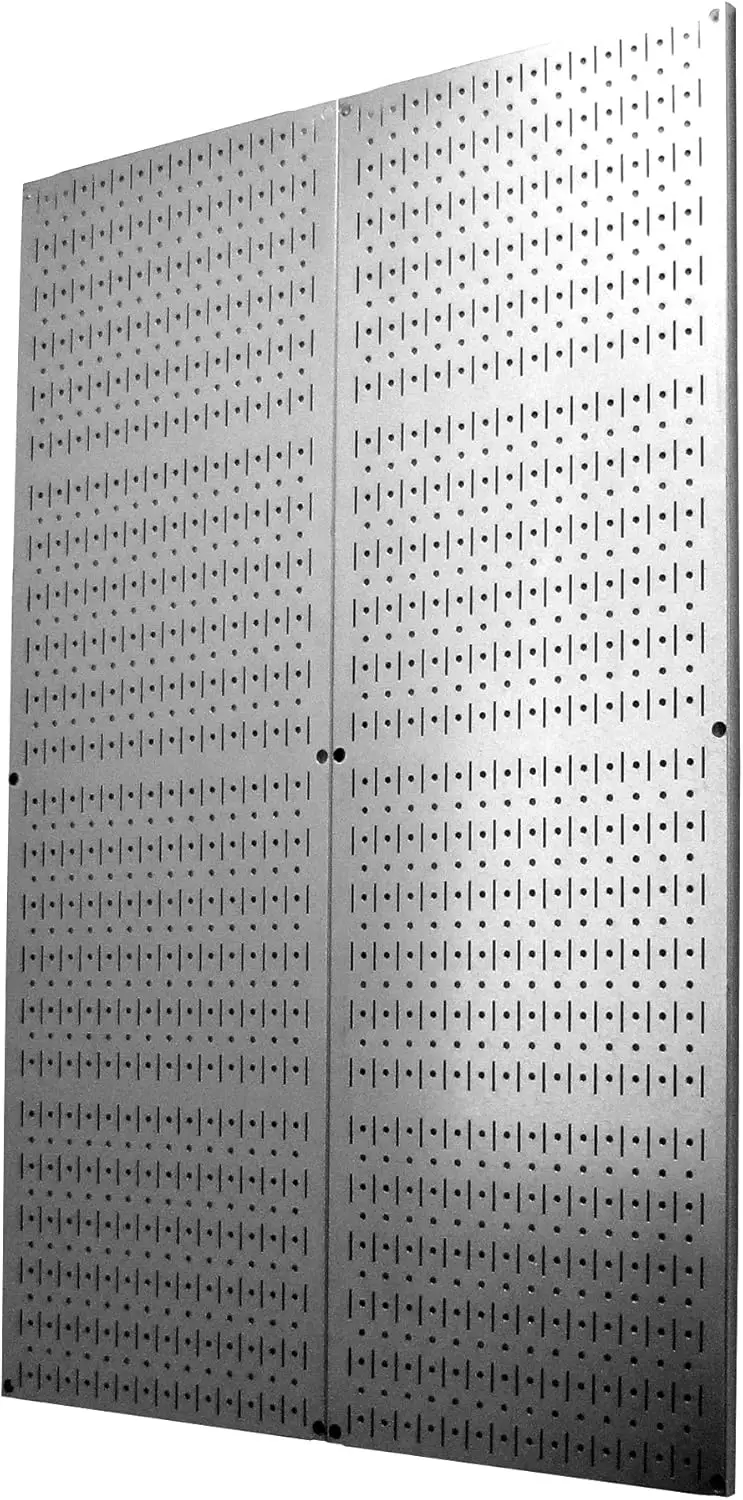 Wall Control 4 Foot Pegboard Sheets with Formed Edges Pegboard – Two Pack of 16in x 48in Metal Pegboard Panels