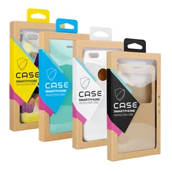 50Pcs/lot iphone X/S/16Pro Max Mobile Phone Case Packaging Box With Transparent Window Colorful Hook up Fashion Kraft Paper Box
