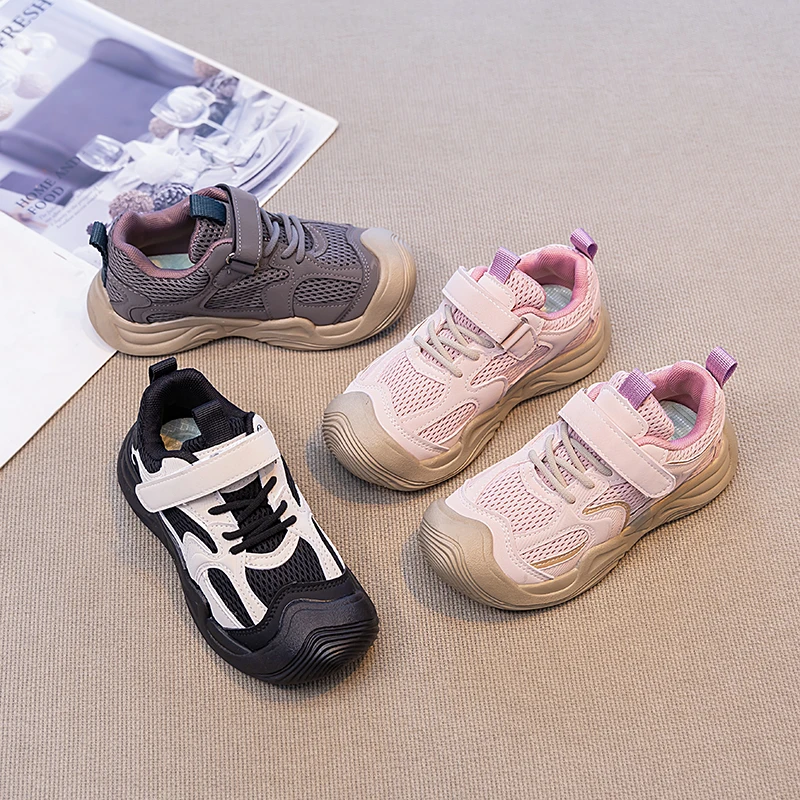 

Children's Casual Sneakers Four Seasons Breathable Boys Single Shoes 3-18 Years Old Pink Girls Tennis Shoes Kids Running Shoes