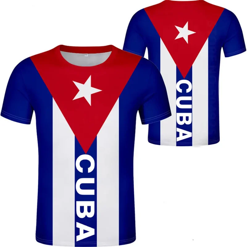 3D Printed Cuba Flag T-shirt Men Quick Dry Short Sleeves National Emblem Graphic T Shirts Casual Summer Tops Tees Clothing