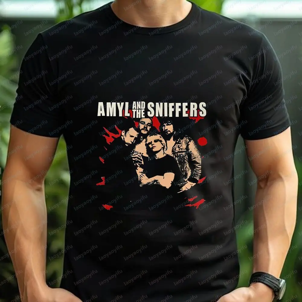 Amyl and The Sniffers - Loose Fit Relaxed and Versatile Short-sleeved Round-neck T-shirt Suitable for Both Men and Women