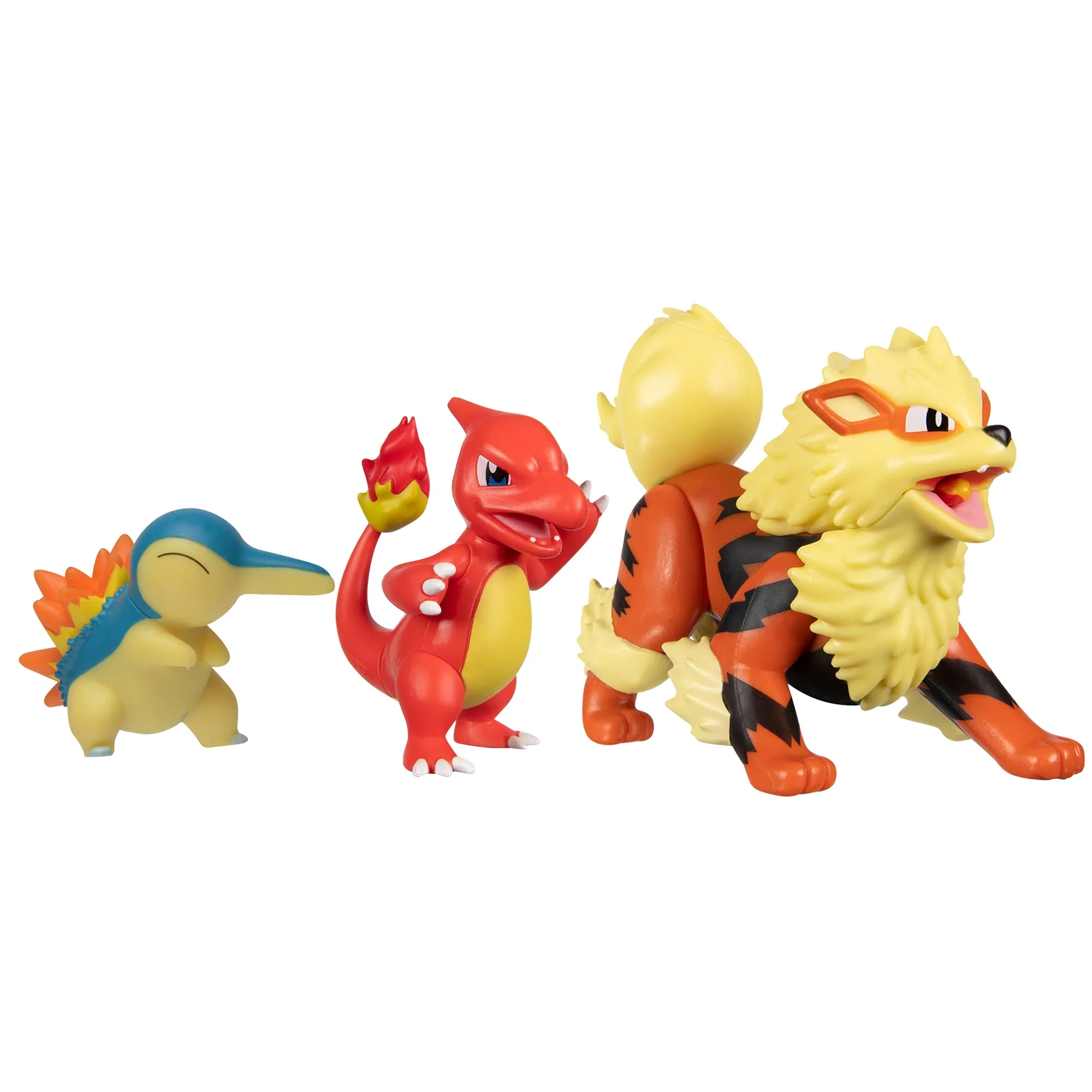 

3Pcs/Set Pokemon Battle Figure Arcanine and Charmander Cyndaquil Anime Figure Pet Action Model Toys Birthday Christmas Gifts